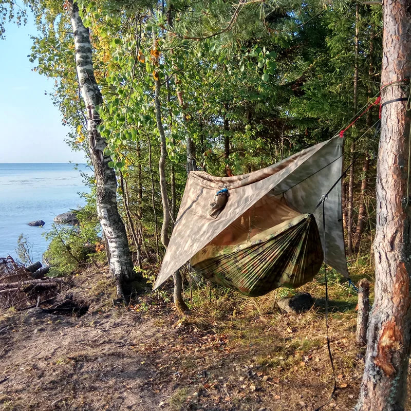 Hängmatta med Myggnät & Regnskydd 260×140